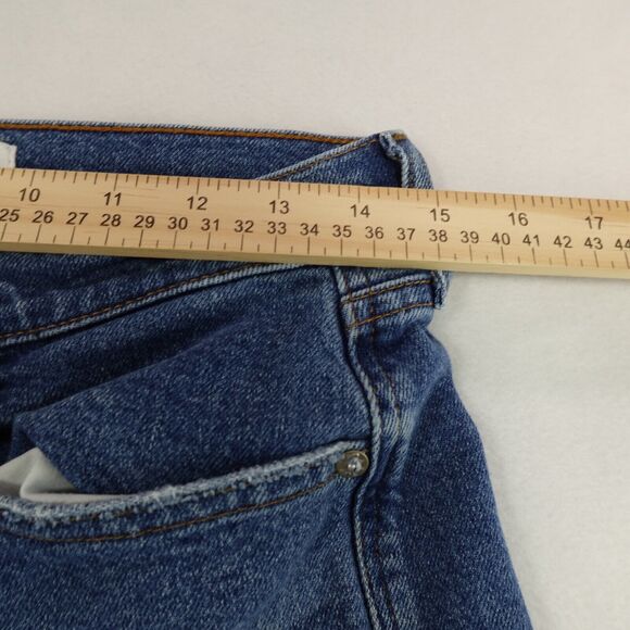 AYR The Yes Yes Yes Jeans Women's 29x26 Blue Denim High Rise Straight Crop Fray - Picture 9 of 16